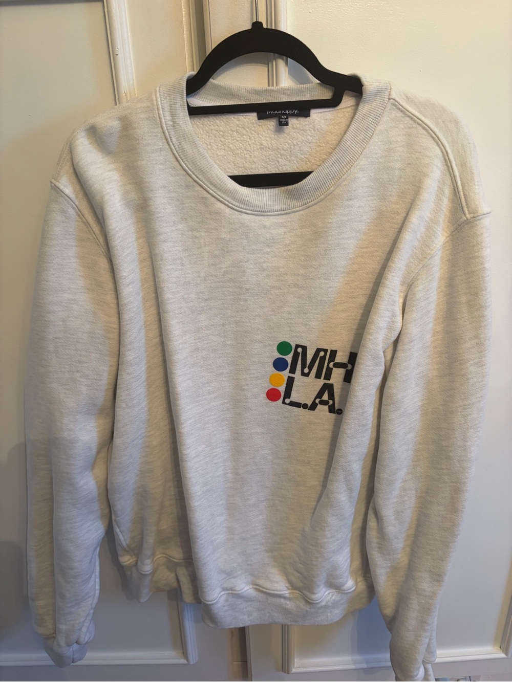 Madhappy Light Gray Crewneck with Multicolor Dot Logo